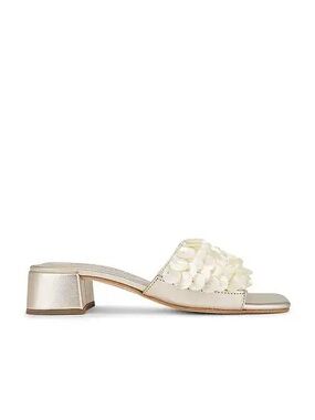 Jeffrey Campbell Fishy Sandals in Cream Gold Combo | SLIGHTLY USED WITH DEFECT